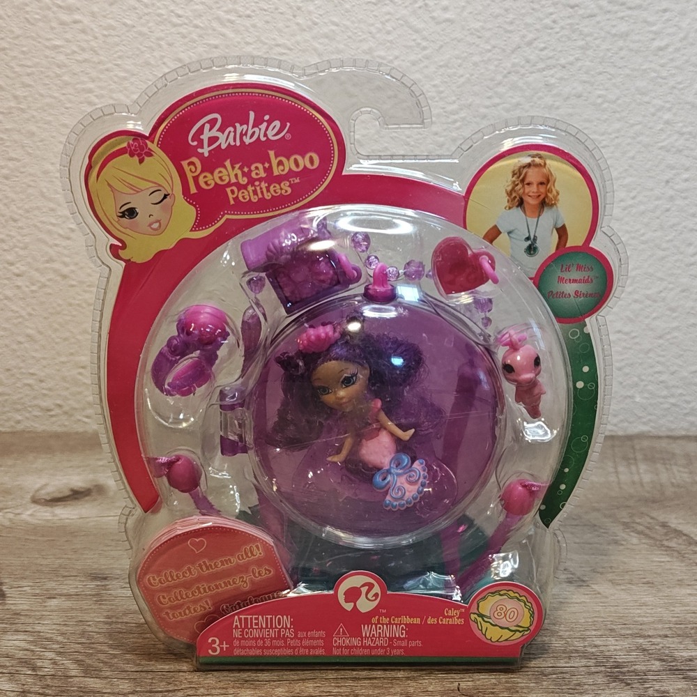 Barbie Peek-a-boo Petites Kids Purple Caley of the Caribbean Mermaid 80 - Picture 1 of 9